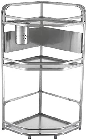 BJLWT 2 Tier Kitchen Storage Rack Stainless Steel,Triangular Corner Seasoning Spice Rack Kitchen Bathroom Home Shelf Organizer,wall-mounted Standing Racks goods racks ( Size : 292964.6CM )