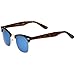 zeroUV - Half Frame Semi Rimless Sunglasses for Men Women with Colored Mirror Lens 50mm (Tortoise-Gold/Blue Mirror)