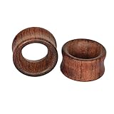 Longbeauty Pair Vintage Brown Natural Wood Hollow Tunnels Ear Plugs Stretcher Gauges 10MM