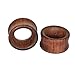 Longbeauty 1Pair/2Pair Vintage Brown Natural Wood Double Flared Ear Tunnels Expander Plugs Stretcher