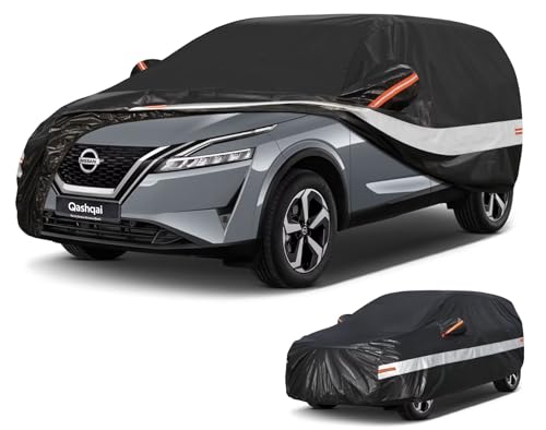 Holthly 10 Layers Car Cover SUV for Nissan Qashqai (2007-2025), 100% Waterproof Car Cover, Car Cover for Outdoor, Waterproof, UV Protection, Windproof, Dustproof
