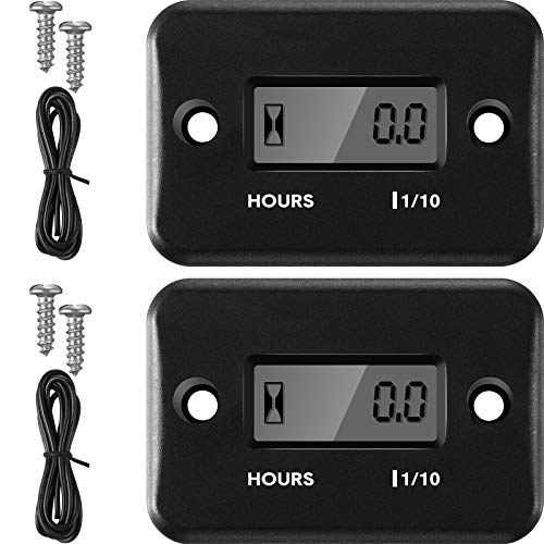 2 Pieces Inductive Hour Meter for Gas Engine Lawn Mower Dirt Bike