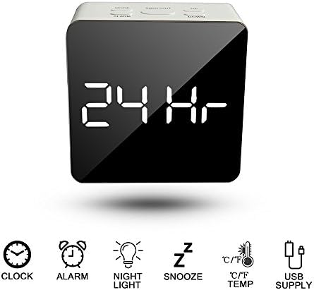 Rural Mart Mirror Finish Digital Table Clock in Square Shape
