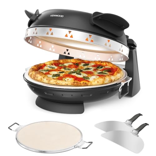 Kenwood My Pizzeria Electric Pizza Oven, 400°C Dual Heating, Ready in 4 Minutes,Removable 30cm Stone - Black / Blue