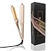 2- in -1 Hair Curler and Straightener Iron Pro Professional Flat Iron with 3D Float Titanium Plates,Ionic Straightener,Automatic Release Negative Ions V6(Gold)