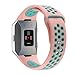 bayite Soft Silicone Sport Bands Compatible Fitbit Ionic Replacement Band Perforated Breathable Accessories Wristband Women Men Pink/Teal