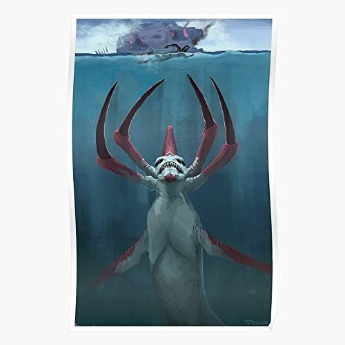 Amazon Com Kineticards Reaper Jaws Leviathan Subnautica Home Decor Wall Art Print Poster Posters Prints