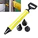 Tuuu Grout Brick Pointing Grouting Gun Grout Mortar Sprayer Applicator Tool for Cement lime with 4 Nozzle (Yellow)