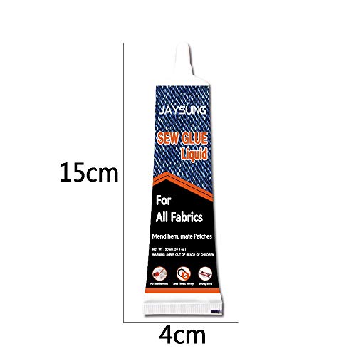 Sew Glue Liquid for All Fabric, Secure Stitch Liquid Sewing Solution Kit! FunDiscount shop Quick Bonding Fast Dry Fabric Glue Reinforcing Adhesive Quickly Mends, Alters, Hems & Embellishes (50ml)