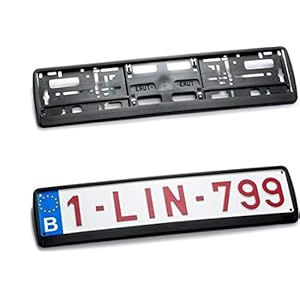 Nummerplaathouder ZWART PP 2-DELIG voor nummerplaat 520x110mm BELGIË