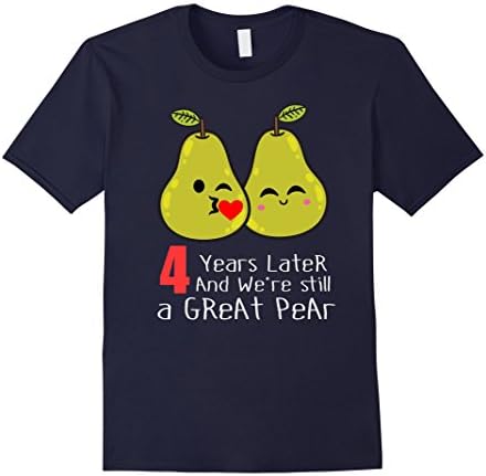 Men's 4th Wedding Anniversary Shirt Gifts Funny Couples T-shirt XL Navy
