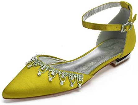 yellow flats with ankle strap