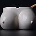 Max&Mix Ceramic Ashtray,Cute Sexy Breast Cigar Ashtray Ash Tray Portable Ashtray Cigarettes Cigar Decor Tray Holder for for Kitchen Home Art Decorative,Smoker,White