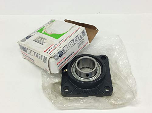 Hub City FB250URX1-7/8 Flange Block Mounted Bearing, 4 Bolt, Normal Duty, Relube, Setscrew Locking Collar, Narrow Inner Race, Cast Iron Housing, 1-7/8" Bore, 2.15" Length Through Bore, 4.375" Mounting Hole Spacing