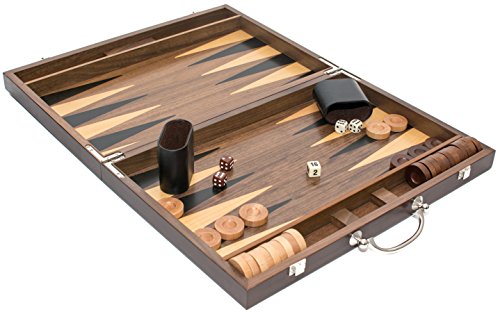 Manhattan Avenue Walnut Backgammon Set 17 7/8"