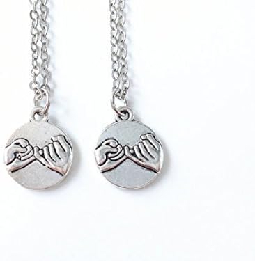 Promise Necklaces,Pinky Swear Necklace,Couples Necklace,Best Friend Necklace for 2,His and Hers Necklace
