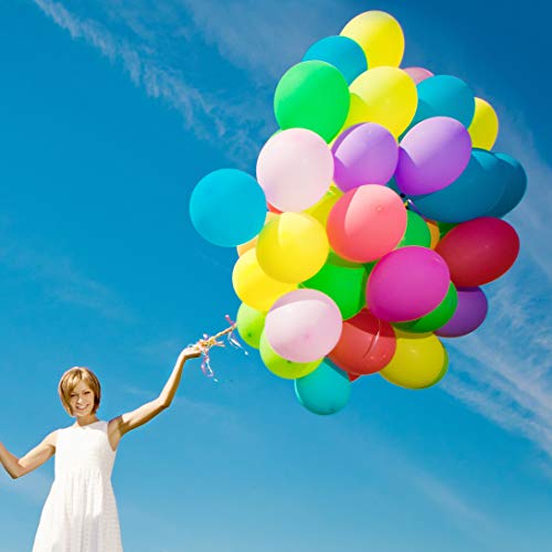 image for Prextex 600 Party Balloons 12 Inch 10 Assorted Rainbow Colors - Bulk P