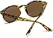 WearMe Pro Classic Small Round Retro Sunglasses, Tortoise Frame/Brown Lens
