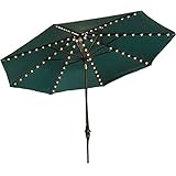 8-Ribs Patio Umbrella String Lights 104 LEDs 8 Mode Battery Operated Remote Control Lights Decor for Patio Table Umbrella Restaurant Cafe Shop Outdoor Garden Backyard Holidays Party (Warm White)