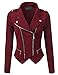 Doublju Womens Asymmetrical Zip-Up Moto Jacket