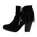Breckelle's Gail-26 Women's Belted Chunky Stacked Heel Ankle Booties Black (10)