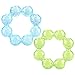 Nuby IcyBite Soother Ring Teether, Blue/Green
