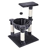 SONGMICS Cat Tree Condo House with Sisal Scratch Posts Kitty Furniture Grey UPCT68G