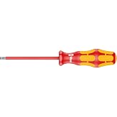 Wera 05006120001 Kraftform Plus VDE 160i Slotted Insulated Screwdriver, Lasertip, 5.5mm Head, 5" Blade Length