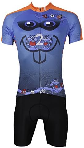 PaladinSport Men's Rat Man Pattern Short Sleeve Bike Jersey and Cycling Set
