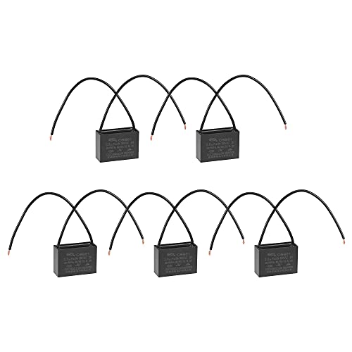 uxcell Ceiling Fan Capacitor CBB61 2.5uF 350V AC 2 Wires Metallized Polypropylene Film Capacitor 38x28x18mm for Electric Fan Pump Motor Generator 5Pcs: Industrial & Scientific
