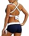 Century Star Two Piece Swimwear Athletic Push up Criss Cross Halter Bikini with Boyshort Swimsuits for Women