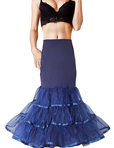 Shimaly Women's Mermaid Petticoat Trumpet Underskirt Petticoat for Mermaid Formal Dress (S-M, Navy Blue) - Thumbnail 5