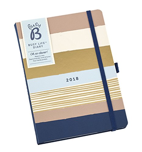 Busy B 2018 Busy Life Diary - A5 week to view agenda planner with pockets and dual schedules