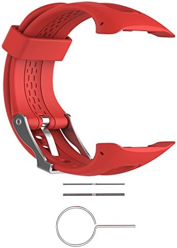 Replacement Band for Garmin Forerunner 10/15 for Women/Man - TenYun Silicone Wristband Strap/Bands for Garmin Forerunner 10/Garmin Forerunner 15(Red, Large-Size 0.98" x 0.94")