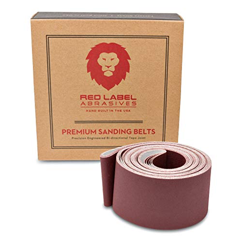 Red Label Abrasives 2 X 72 Inch 120 Grit Flexible Aluminum Oxide Multipurpose Sanding Belts, 6 Pack