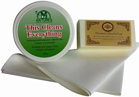 This Cleans Everything Bundle-All-Purpose Natural Surface Cleaner Eco-Friendly Paste Awesome Stainless Steel Cleaner -Streak-Free Microfiber Cloth-Stain removing soap- Fast Effective Toxic Free