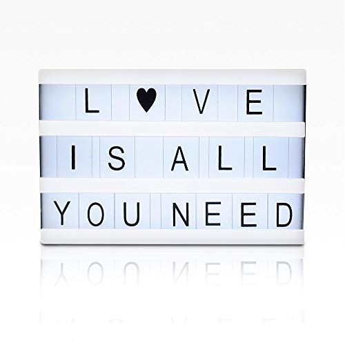 Cinema Light Box, Light Box with Letters, Cinematic Light Box, Light Up Box, Cinema Box, Letter Light Box, Light Up Sign, 100 Letters, LED Light and USB Cable, 5.9" x 3.8" x 1.7"