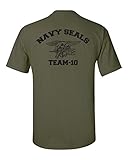 All Things Apparel Navy Seal Team-10 Front & Back Men's T-Shirt - XL Military Green (ATA726)