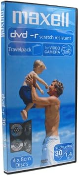 Maxell 8cm DVD-R Camcorder Mini Discs 4 Pack Travel Case 30 Min 1.4GB view 2