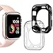 [2 Pack] Goton Bumper Case for Apple Watch 38mm, [No Screen Protector] Slim Soft TPU Shockproof Case Cover Bumper Protector Accessories for iWatch Series 3/2/1, 38mm Clear+Black