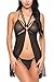 Avidlove Women Sexy Lingerie Lace Babydoll Open Front Teddy Mesh Chemises