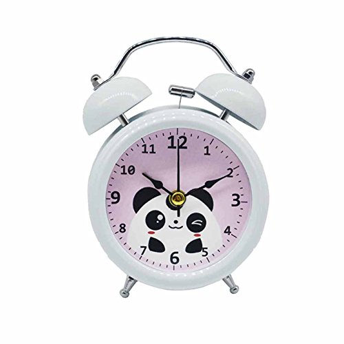 Buy LA HUATE Cute Cartoon Panda Alarm Clock Metal Twin Bell Silent Desk
