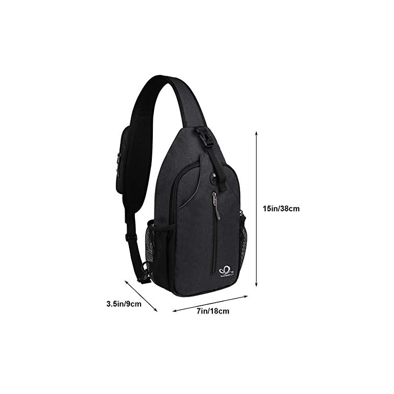 WATERFLY Crossbody Sling Backpack Sling Bag Travel Hiking Chest Bag