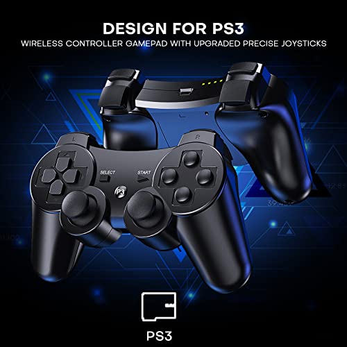 Diswoe Wireless Controller for PS3 - Bluetooth with USB Charging Cable and Dual Vibration