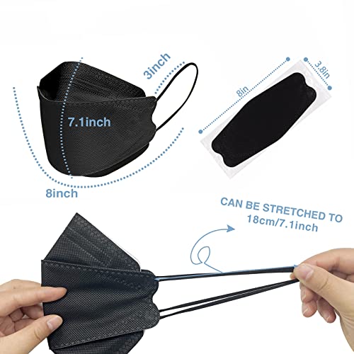 60Pcs KF94 Disposable Face Masks, KF94 Mask Individually Wrapped, Fish