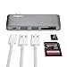 Type-C USB 3.0 5 in 1 Combo Hub for MacBook, Aluminum Multi-Port Adapter with USB-C Charging Port, Type-C Pass Through, 2 USB 3.0 Ports, SD/Micro Card Reader (Space Grey)