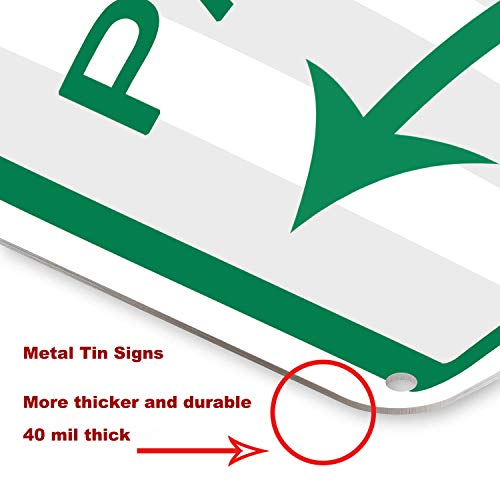 Visitor Parking Only with Arrow Metal Durable Tin Signs No Parking Sign for Business Industrial Warning 8x12 Inches Resistant Weather Proof Outdoor Easy to Mount - Thumbnail 3