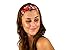 Skinny Headband Japanese Inspiration Cherry Blossom Over Red Soft Cloth Headwrap