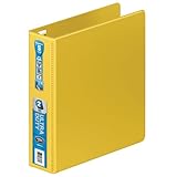 Wilson Jones Ultra Duty D-Ring Binder with Extra Durable Hinge, 2-Inch, Yellow (W876-44-129)
