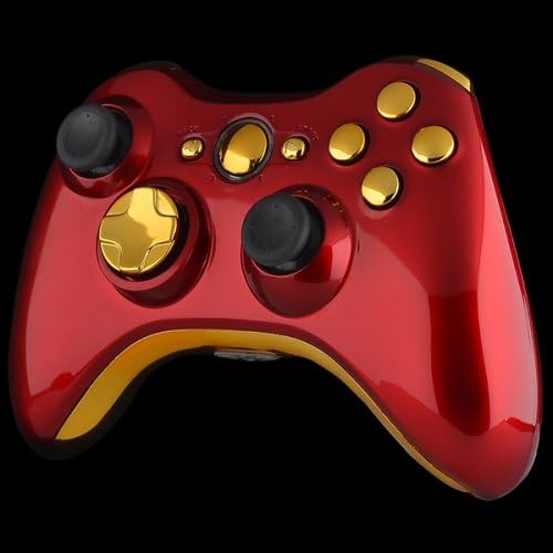 Iron Man Red And Gold Chrome Custom Hydro Dipped Xbox 360 Wireless Controller Shell Control Blast Amazon Co Uk Pc Video Games